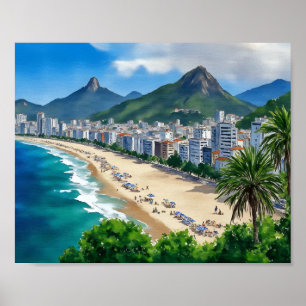 Poster Plage de Copacabana Rio Brazi