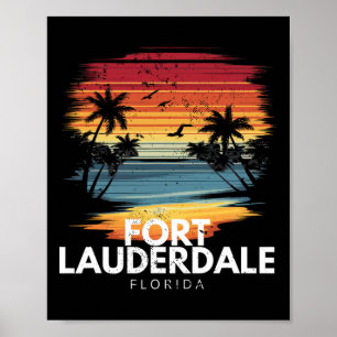 Poster Plage de Fort Lauderdale Floride Surfboard Surfing