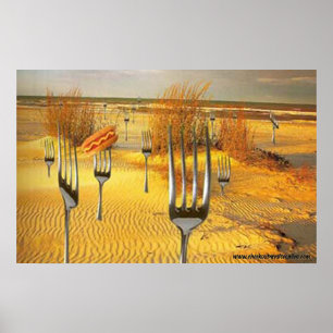 Poster Plage de hot-dog