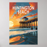 Plage de Huntington Beach Californie Voyage Art Vi