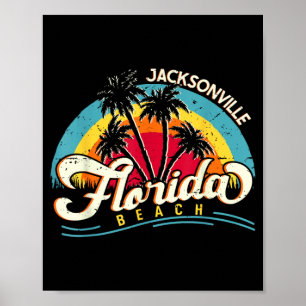 Poster Plage de Jacksonville Floride Coucher de soleil vi