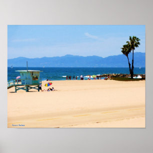 Poster Plage de la Californie peinte