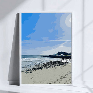 Poster Plage de la ville de Narragansett, peinture de Rho