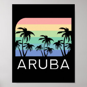 Poster Plage de l'île d'Aru Rétro Vintage Souvenir de vac