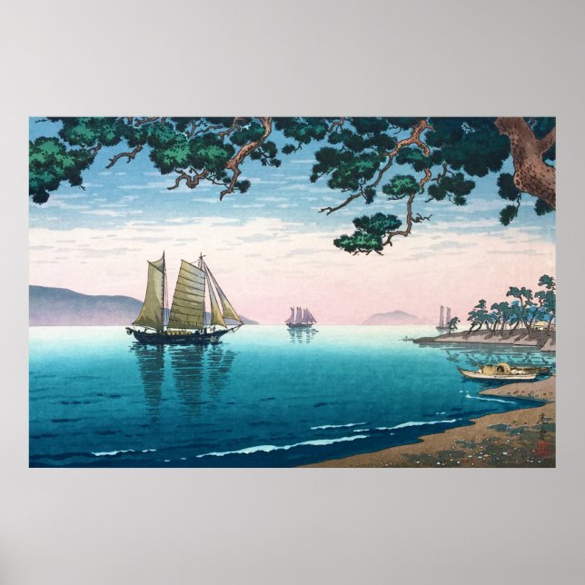 Poster Plage de Maiko par Tsuchiya Koitsu (Devant)