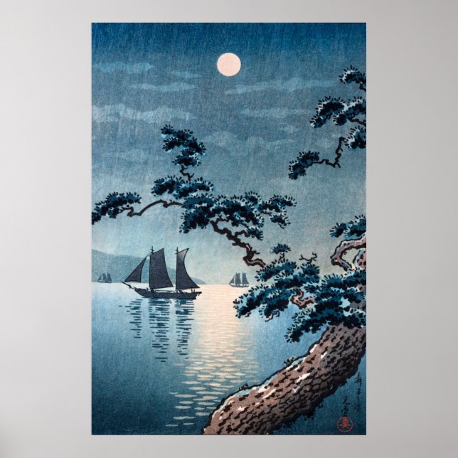 Poster Plage de Maiko par Tsuchiya Koitsu (Devant)