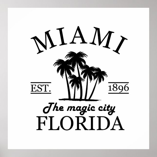 Poster Plage de Miami City en Floride (Devant)