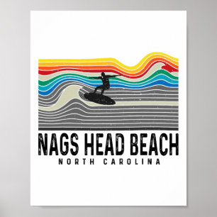 Poster Plage de Nags Head Caroline du Nord Hommes Femmes