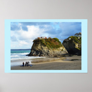 Poster Plage de Newquay en Cornouailles