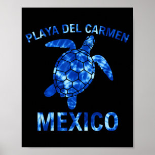 Poster Plage de Playa Del Carmen au Mexique Tortue de mer