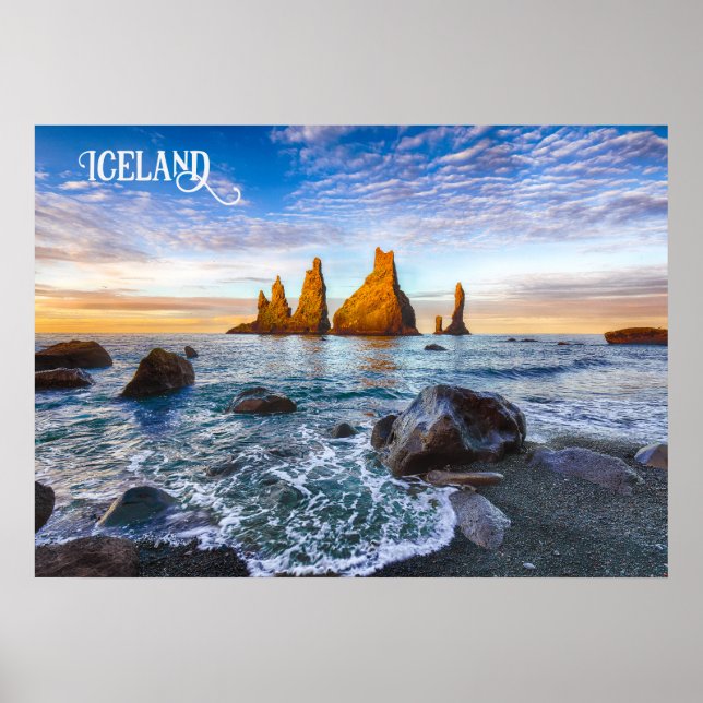 Poster Plage de Reynisfjara, Islande (Devant)