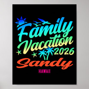 Poster Plage de sable Hawaii Vacances en famille Été 2026