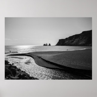 Poster Plage de sable noir, Reynisfjara - Islande