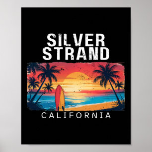Poster Plage de Silver Strand Californie Hommes Femmes Su
