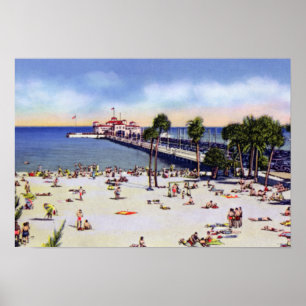 Poster Plage de spa de St Petersburg la Floride et tarte