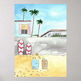 Poster Plage de surf à San Diego