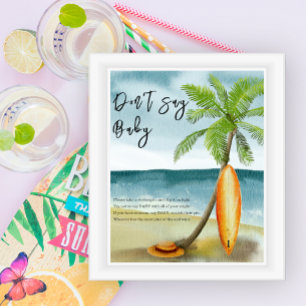 Poster Plage de surf - Ne dites pas bébé