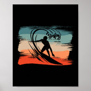 Poster Plage de surf surfeur planche de surf