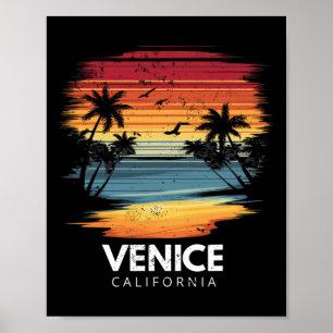 Poster Plage de Venise Californie Planche de surf Surf vi