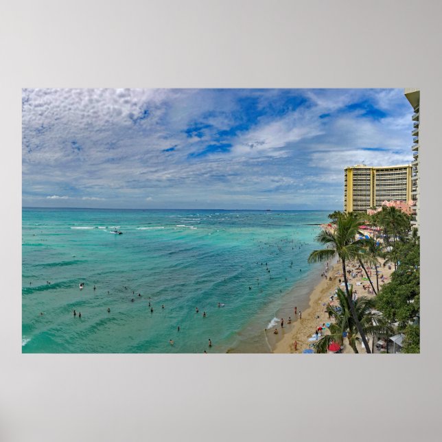 Poster Plage de Waikiki (Devant)