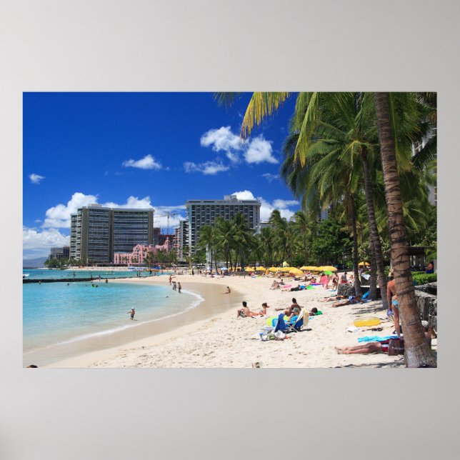 Poster Plage de Waikiki 1 (Devant)