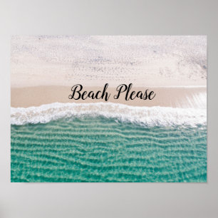 Poster Plage d'eau turquoise S'il vous plaît personnalisa