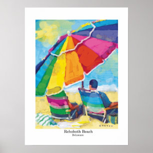 Poster Plage Delaware de Rehoboth