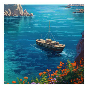 Poster Plage en Grèce