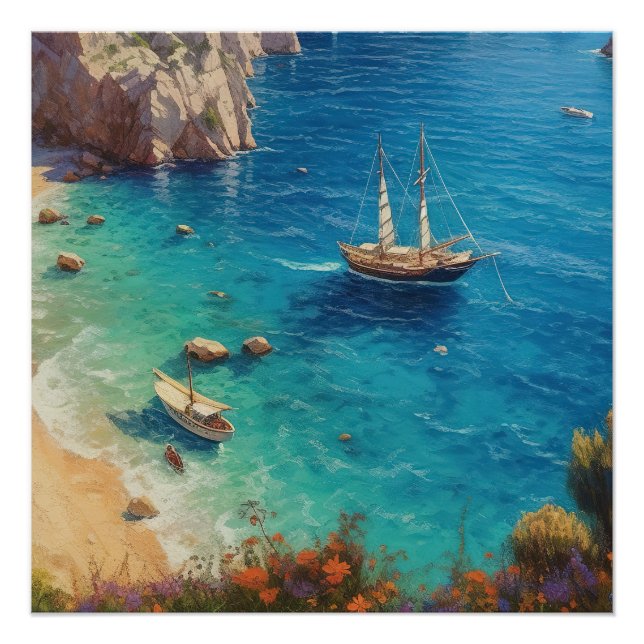 Poster Plage en Grèce  (Devant)