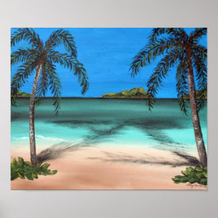 Poster Plage et Palms