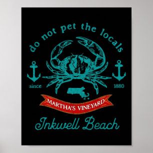 Poster Plage Inkwell Marthas Vineyard Vacances Crab Souve