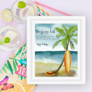 Poster Plage - Jeu de chasse à la tétine Baby shower