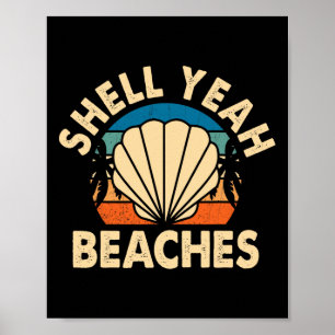 Poster Plage Lover Shell Ouais Plages Vacances d'été Mer