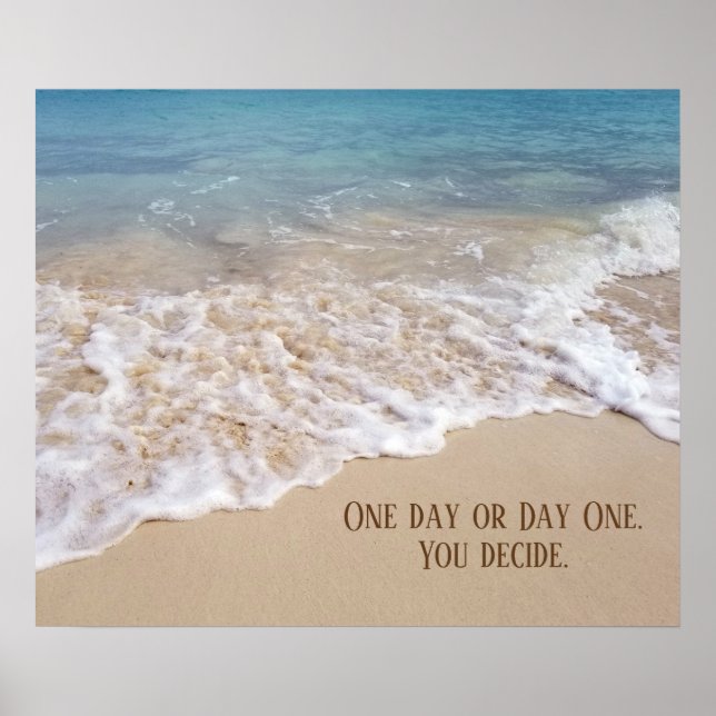 Poster plage océanique avec une citation inspirante (Devant)