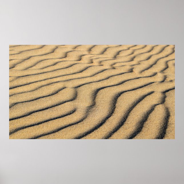 Poster Plage sable vagues sable dunes sable (Devant)