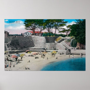Poster Plage se baignante au verger Pacifique