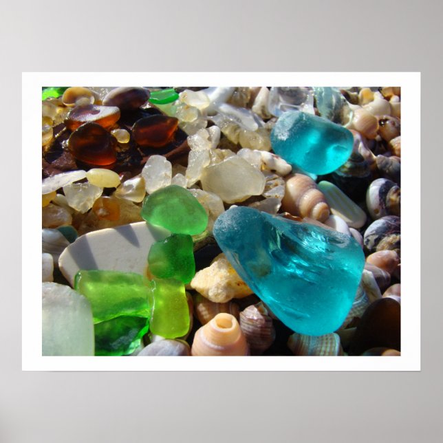 Poster Plage Sea Glass estampes Coastal Rock Garden (Devant)
