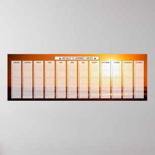 Poster Plage Sunrise Taille de la classe Calendrier d'ann