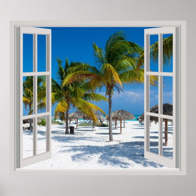 Poster Plage tropicale (Devant)