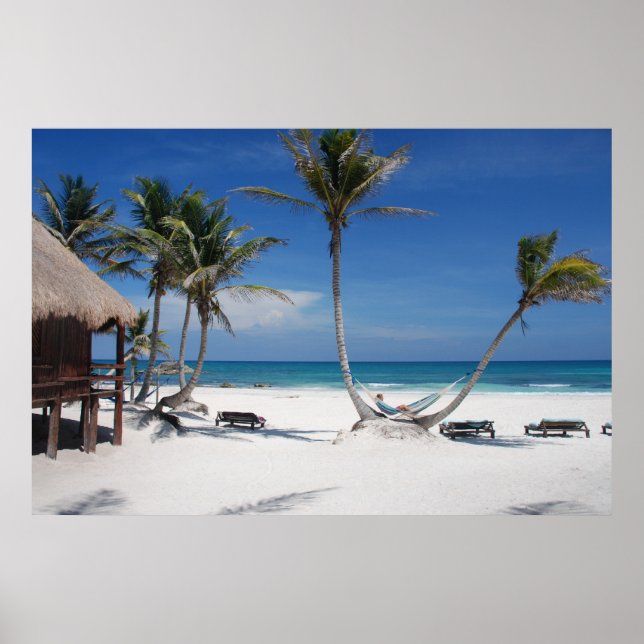 Poster Plage tropicale (Devant)