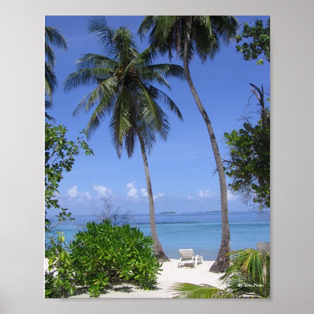 Poster Plage tropicale (Devant)