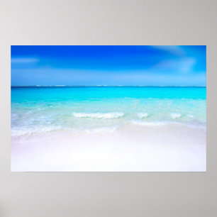 Poster Plage tropicale avec mer turquoise