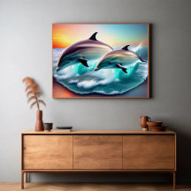 Plage tropicale des Dolphins 3D Ocean Sunset Vibe