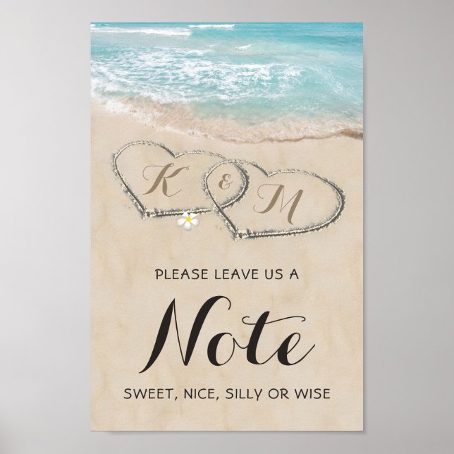 Poster Plage tropicale Mariage personnalisé (Devant)
