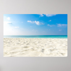 Poster Plage tropicale Sable de mer Ciel et jour d'été