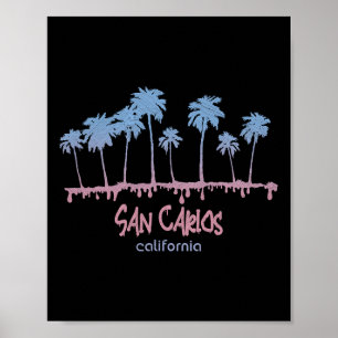 Poster Plage vintage de San Carlos Californie Vib Retro S