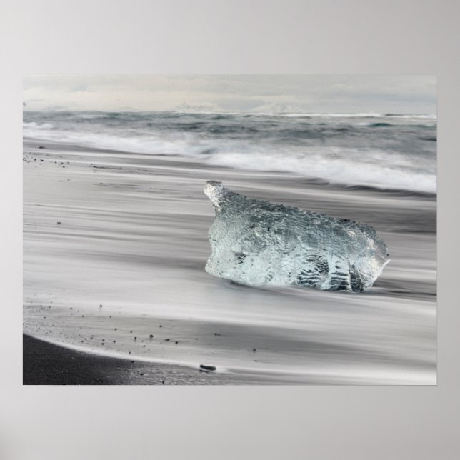Poster Plage volcanique noire | Parc national de Vatnajok (Devant)