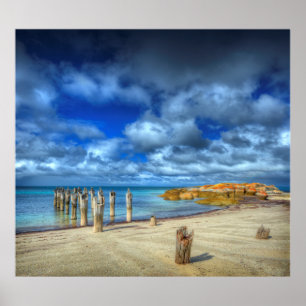 Poster Plage Wybalena, île de Lillies de Flinders