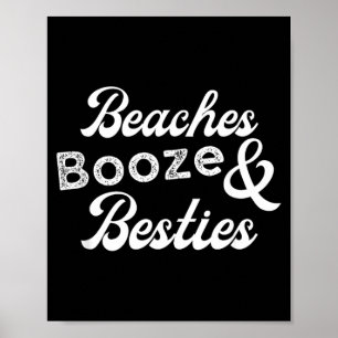 Poster Plages Alcool et Amies Drôle de Weekend Été