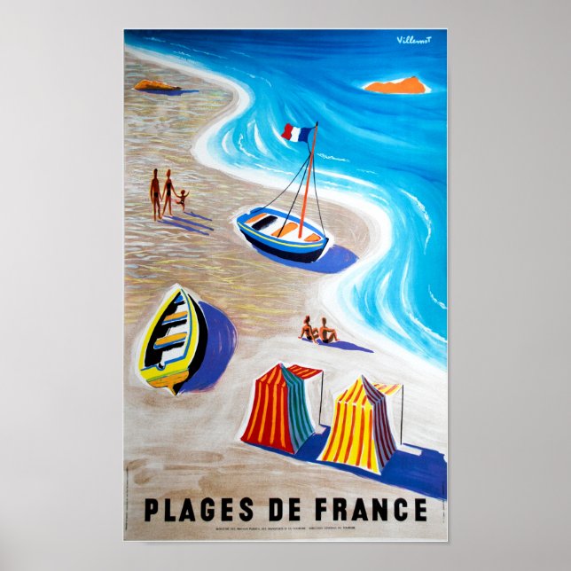 Poster Plages de France par Bernard Vil (Devant)